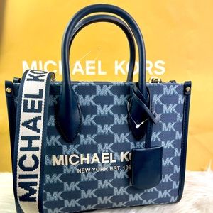 Michael Kors Purse Mirella Small Logo Jacquard Crossbody Bag